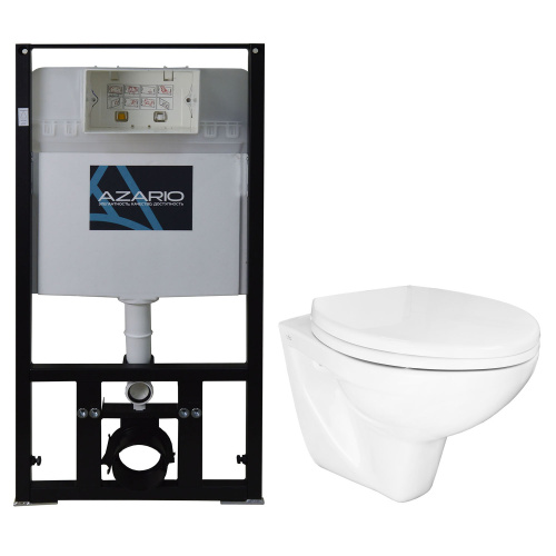 Комплект унитаз с инсталляцией  Azario  AZ-8010-1000+PR1100N Комплект унитаз с инсталляцией  Azario  AZ-8010-1000+PR1100N