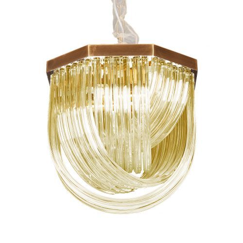 Светильник подвесной Delight Collection Murano Glass (Мурано Гласс) A001-400 L4 brass/amber