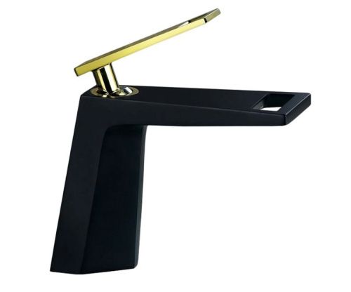 Смеситель Bronze de Luxe QUADRO A919B на раковину черный/золото