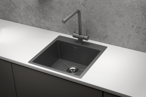Кухонная мойка Granula 5151, ГРАФИТ МАТОВЫЙ 51x51 цвет графит матовый