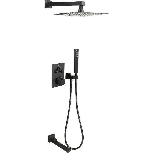Душевая система ALMAes Khabur TVZ-0897 встраиваемая цвет черный с термостатом