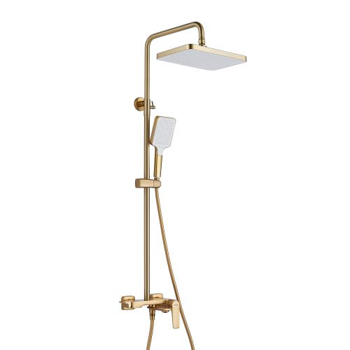 Душевая стойка Shevanik S4226G настенная цвет золотой сатин