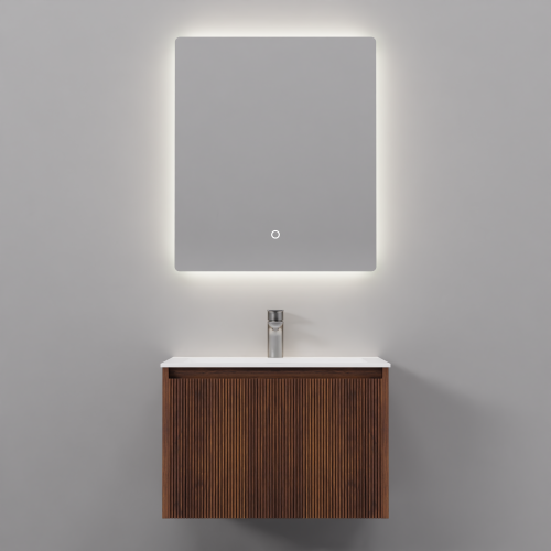 Тумба с раковиной зеркалом и смесителем ArtDecco Camilla (Камилла) ACM06W22S1MF 60x45x40 подвесная цвет черный орех