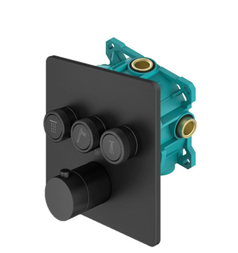 Смеситель для душа Plumberia Selection Psbox KITPSB2903NO встраиваемый черный матовый