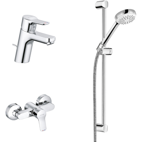 Комплект смесителей Kludi PURE&EASY 378450565 на раковину/на стену хром