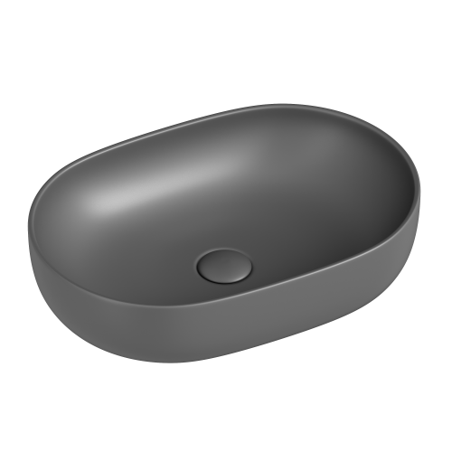 Раковина из сантехнического фарфора Ceramica Nova ELEMENT CN6047MH 60х42 накладная цвет антрацит матовый