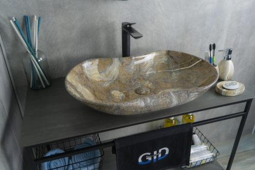 Раковина керамическая Gid Lago 54440 67х41 накладная цвет многоцветный