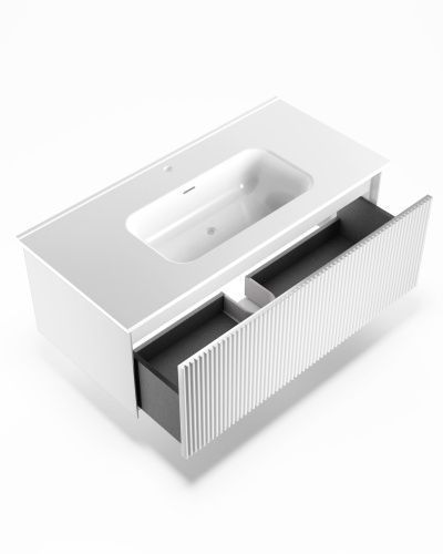 Тумба под раковину La Fenice Terra FNC-01-TER-B-100 100х46х36 подвесная цвет белый матовый