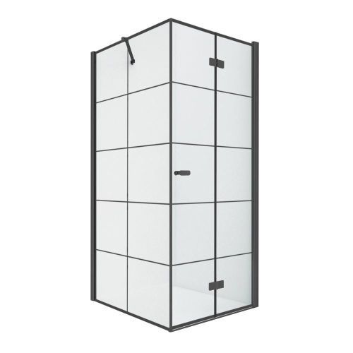 Душевой уголок New Trendy NEW SOLEO Black D-0290A/D-0121B 90х90 стекло прозрачное профиль черный без поддона