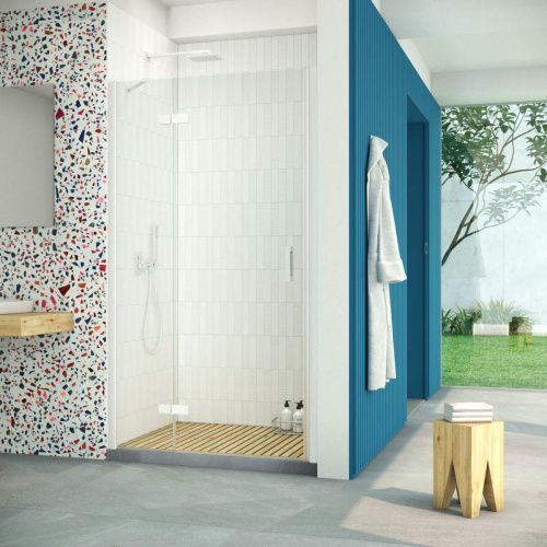 Душевая дверь Vegas-Glass AFP Retta AFP Retta 95 01 01 L 95х200 стекло прозрачное профиль белый