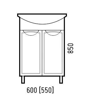 Тумба под раковину Corozo Монро SD-00000663 55х32х83 - фото 2
