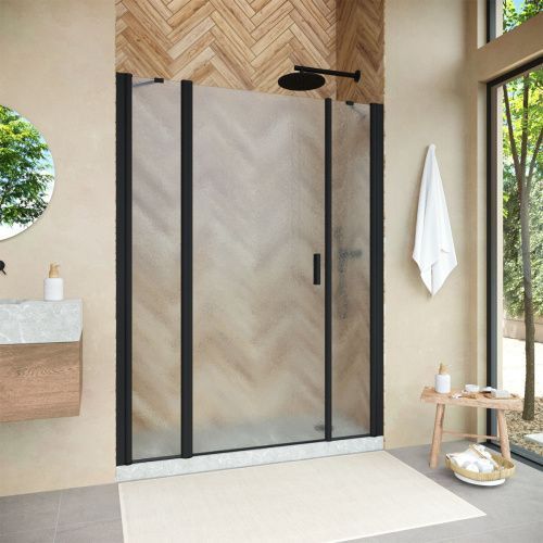 Душевая дверь Vegas-Glass EP-2F NOVO EP-2F NOVO 210 02М 02 L 210х190 стекло рифленое профиль черный