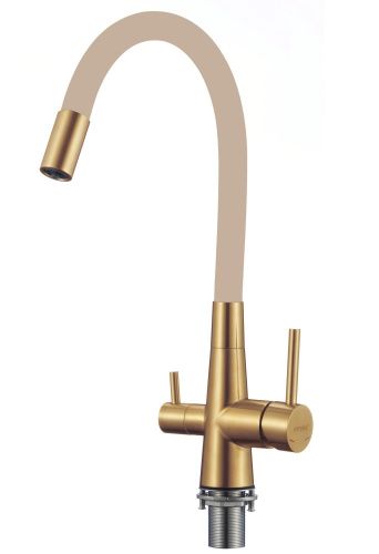 Смеситель для кухни Fmark FS1062-C12 на мойку золото матовое