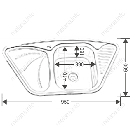 Кухонная мойка Melana 222 A t (*7) 95x50 цвет хром - фото 2