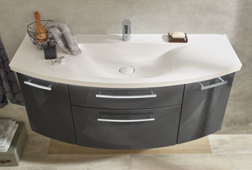 Раковина из минерального литья Puris Classic line SWM824021 140х50 накладная цвет белый 1 отверстие под смеситель