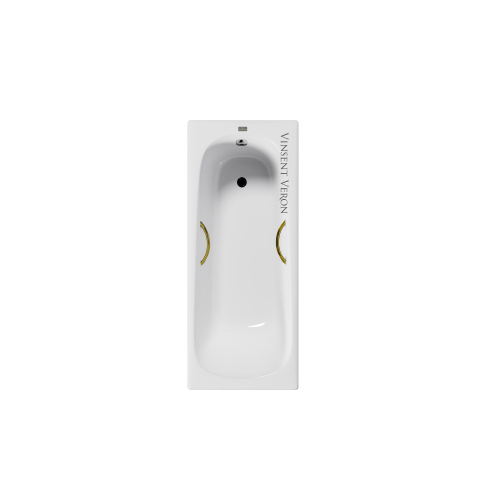 Ванна чугунная Vinsent Veron Concept VCO1407042H/VH0015GD 140х70 пристенная прямоугольная с ножками с ручками Ванна чугунная Vinsent Veron Concept VCO1407042H/VH0015GD 140х70 пристенная прямоугольная с ножками с ручками
