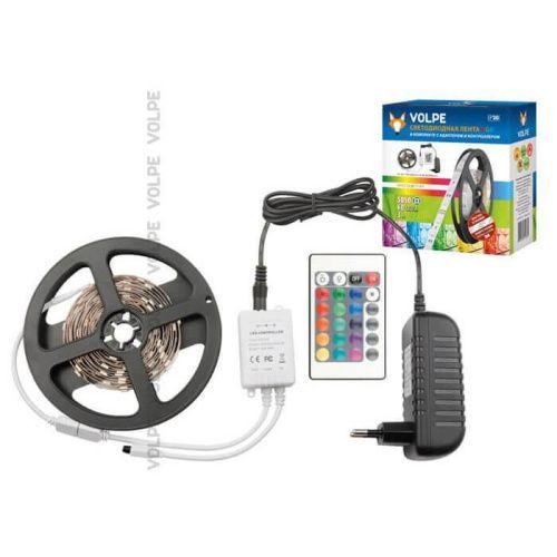 Светодиодная лента Volpe ULS-Q121 ULS-Q221 5050-60LED/m-IP20-3M-RGB RRP36C24 Комплект светодиодной ленты с адаптером и контроллером