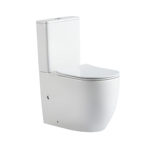 Унитаз напольный с бачком Abber Bequem AC1110T белый с сиденьем микролифт безободковый смыв торнадо