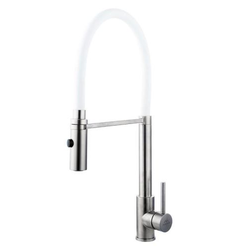 Смеситель для кухни Fashun A54111-8 на мойку сатин/белый