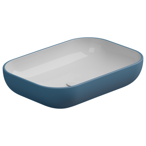 Раковина GSG Ceramic Design Easy 60см EALAVRE60BI000/027 накладная цвет белый/синий