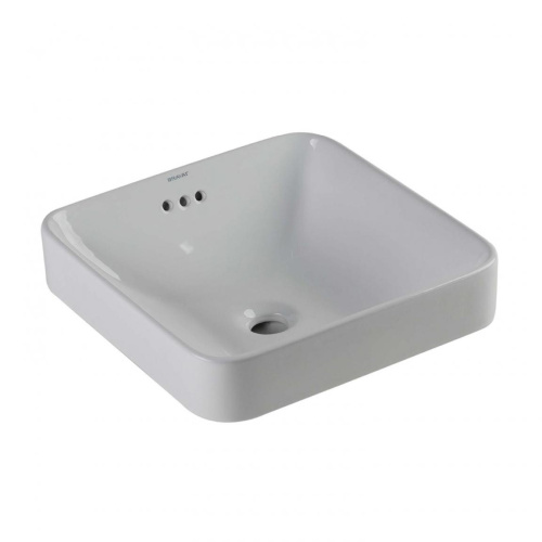 Раковина из сантехнического фарфора Bravat C22327W-ENG 42х42 накладная цвет белый