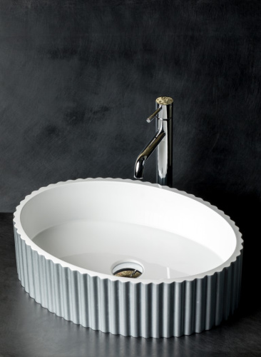 Раковина керамическая Boheme NeoArt/Monaco/Vallessi Avantgarde 878-S 50х35 накладная цвет серебро без отверстий под смеситель