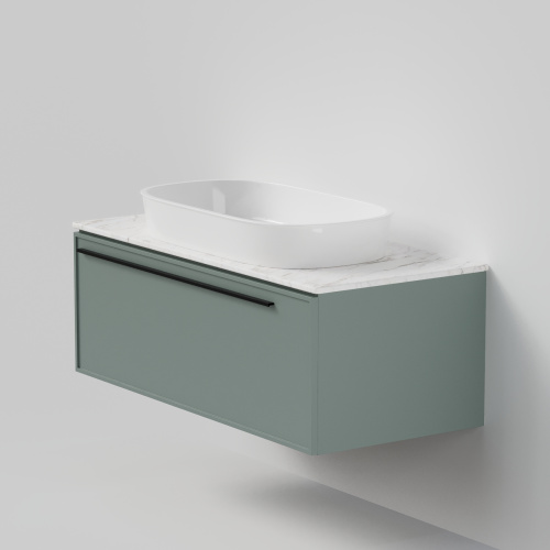 Тумба со столешницей La Fenice ELBA NFNC-01-ELB-G-100-3-GG 100х62х49 подвесная цвет серый/зелёный