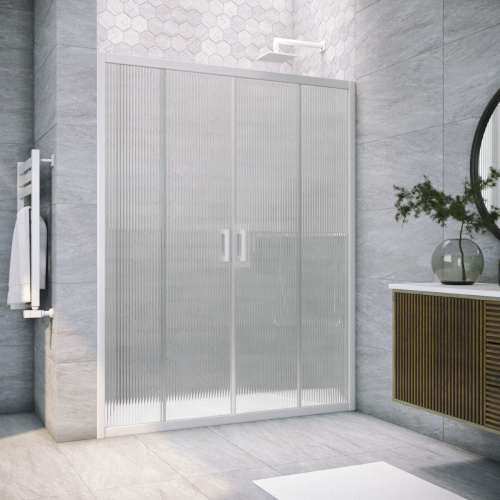 Душевая дверь Vegas-Glass Z2P TUR+NOVO Z2P NOVO h2000 210 01 Moru 210х200 стекло рифленое профиль белый