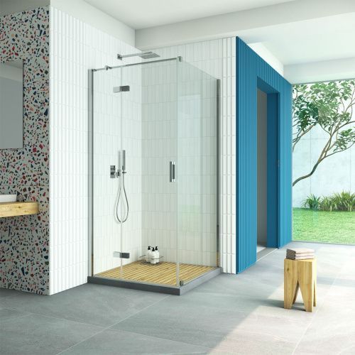 Душевой уголок Vegas-Glass AFP-Fis Retta AFP-Fis Retta 80 08 crystalvision L 80х80 стекло прозрачное профиль хром без поддона