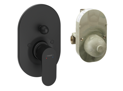 Смеситель Hansgrohe Rebris S 72448670 настенный встраиваемый черный матовый