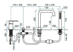 Смесители Emmevi Filobrass 85120/NEO на борт ванны черный матовый - фото 2