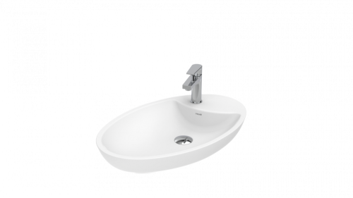 Раковина из сантехнического фарфора Creavit Minamal MN065-00CB00E-0000 65х41 накладная цвет белый