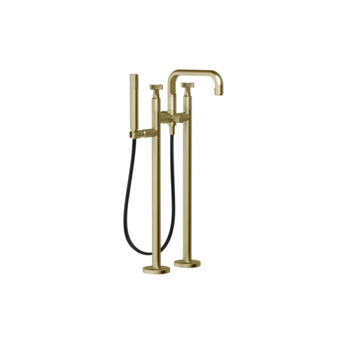 Смеситель Gessi INCISO 58129#727 напольный брашированное золото без термостата