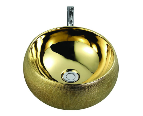 Раковина керамическая Armadi Art NeoArt 862 39х39 накладная цвет золото без отверстий под смеситель