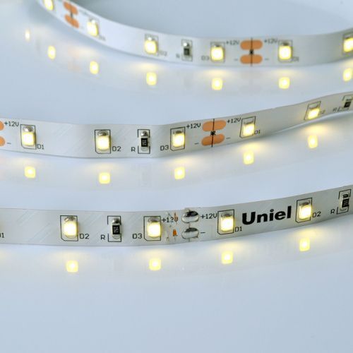 Светодиодная лента Uniel ULS-M11 ULS-M11-2835-60LED/m-8mm-IP20-DC12V-4,8W/m-5M-4000K PROFI катушка в герметичной упаковке