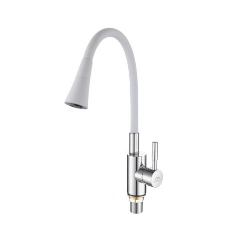 Смеситель для кухни Fashun A4053+B13 на мойку белый/хром