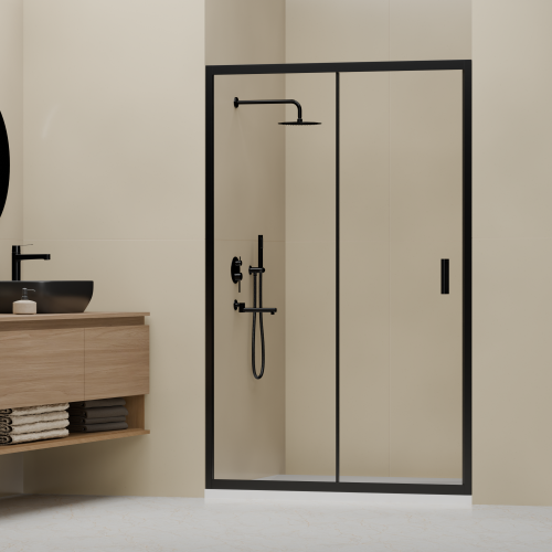 Душевая дверь RGW Classic (Класcик) 32091415-14 150х185 стекло прозрачное профиль черный