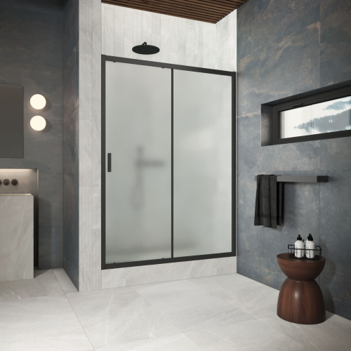 Душевая дверь Vegas-Glass ZP Protec ZP Protec h1900 110 02М 10 110х190 стекло матовое профиль черный матовый