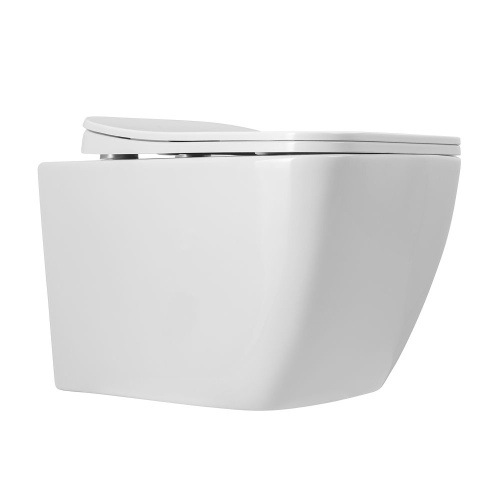 Унитаз подвесной Art&Max Maxima AM010CHR/AM010SC белый с сиденьем микролифт каскадный смыв
