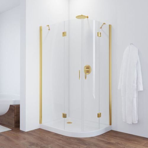 Душевой уголок Vegas-Glass AFS-F TUR+NOVO AFS-F TUR NOVO h1890 90*80 09 crystalvision L 90х80 стекло прозрачное профиль золото без поддона