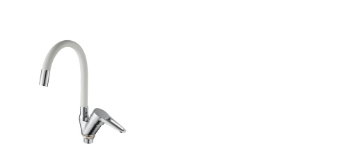 Смеситель для кухни D-Lin D150303-3 на мойку хром/белый