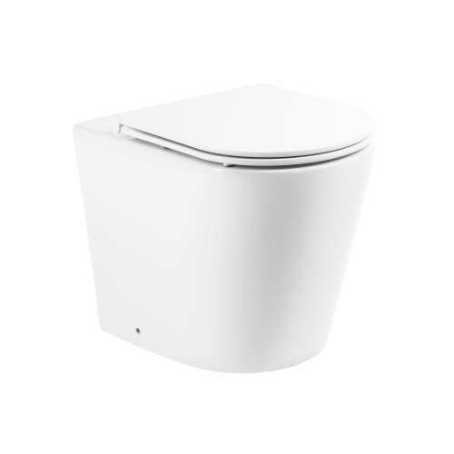 Унитаз приставной BelBagno FLAY-R BB1003CBR/BB870SC белый с сиденьем микролифт безободковый каскадный смыв