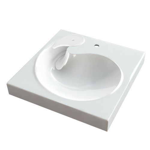 Раковина из искуственного мрамора Reflexion Beta RF6060BT 60x61 над стиральной машиной цвет белый 1 отверстие под смеситель