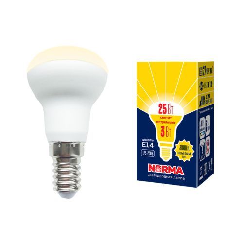 Лампа светодиодная Volpe Norma (Норма) LED-R39-3W/3000K/E14/FR/NR картон
