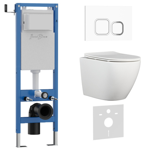 Комплект унитаз с инталляцией и клавишей смыва Iberica Blanca BILBAO ALTO IB.001M.BLA.231.831