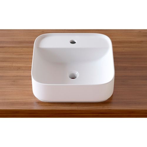 Раковина из сантехнического фарфора Lavinia Boho Bathroom Sink Slim 33311007 42х42 накладная цвет белый глянцевый 1 отверстие под смеситель