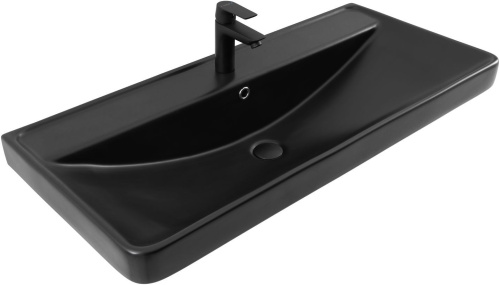 Раковина Aquanet Ирис 00329251 полувстраиваемая цвет черный