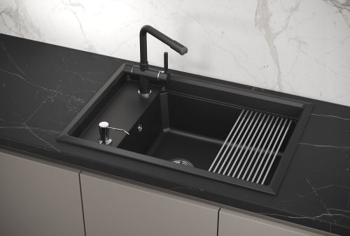 Кухонная мойка Granula Kitchen Space 7305, ШВАРЦ 73x51 цвет шварц