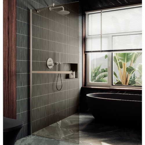 Душевая перегородка Maybah Glass MGD-709-5ш 109х195 стекло тонированное профиль хром матовый