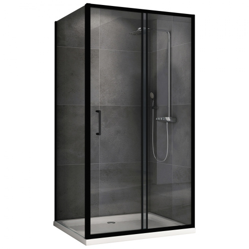 Душевой уголок Abber Schwarzer Diamant AG30140B5-S100B5 100х140 стекло прозрачное профиль черный